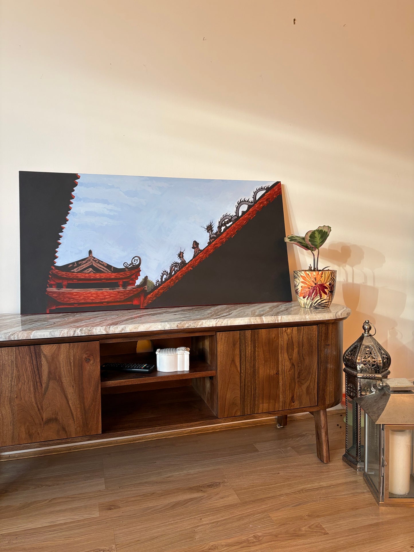 “Read the roof” original 39.5x20” oil