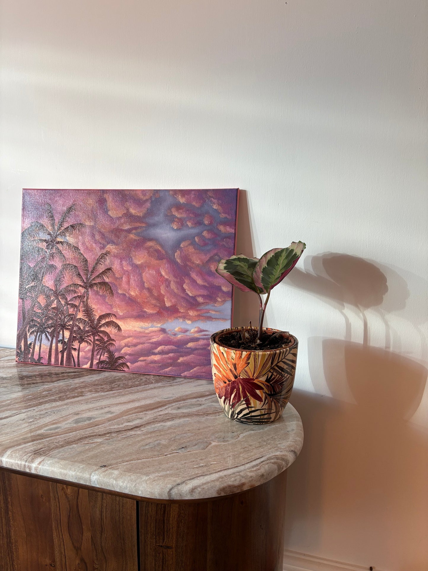 “Palm silhouette” original 20x16” oil