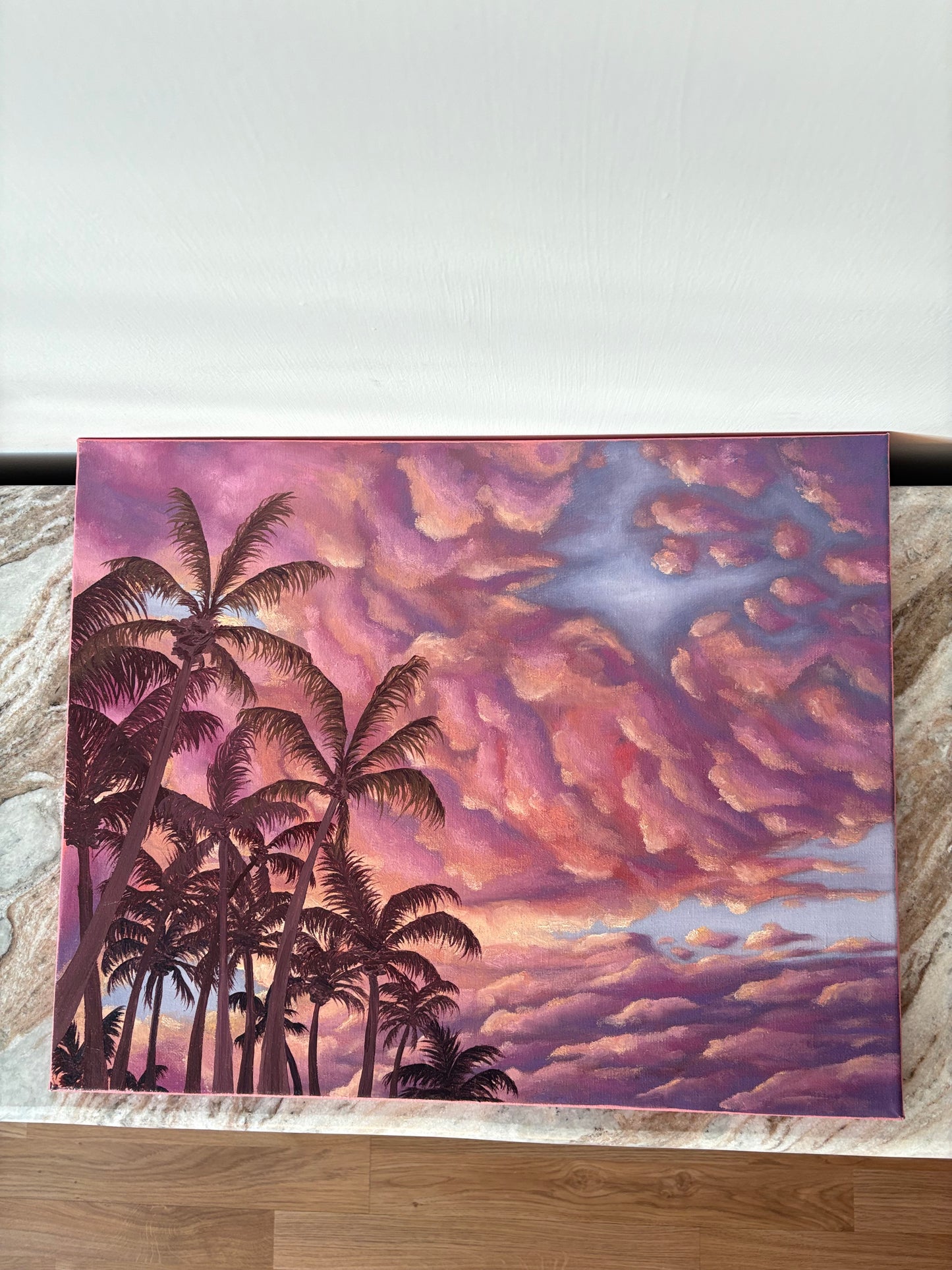 “Palm silhouette” original 20x16” oil