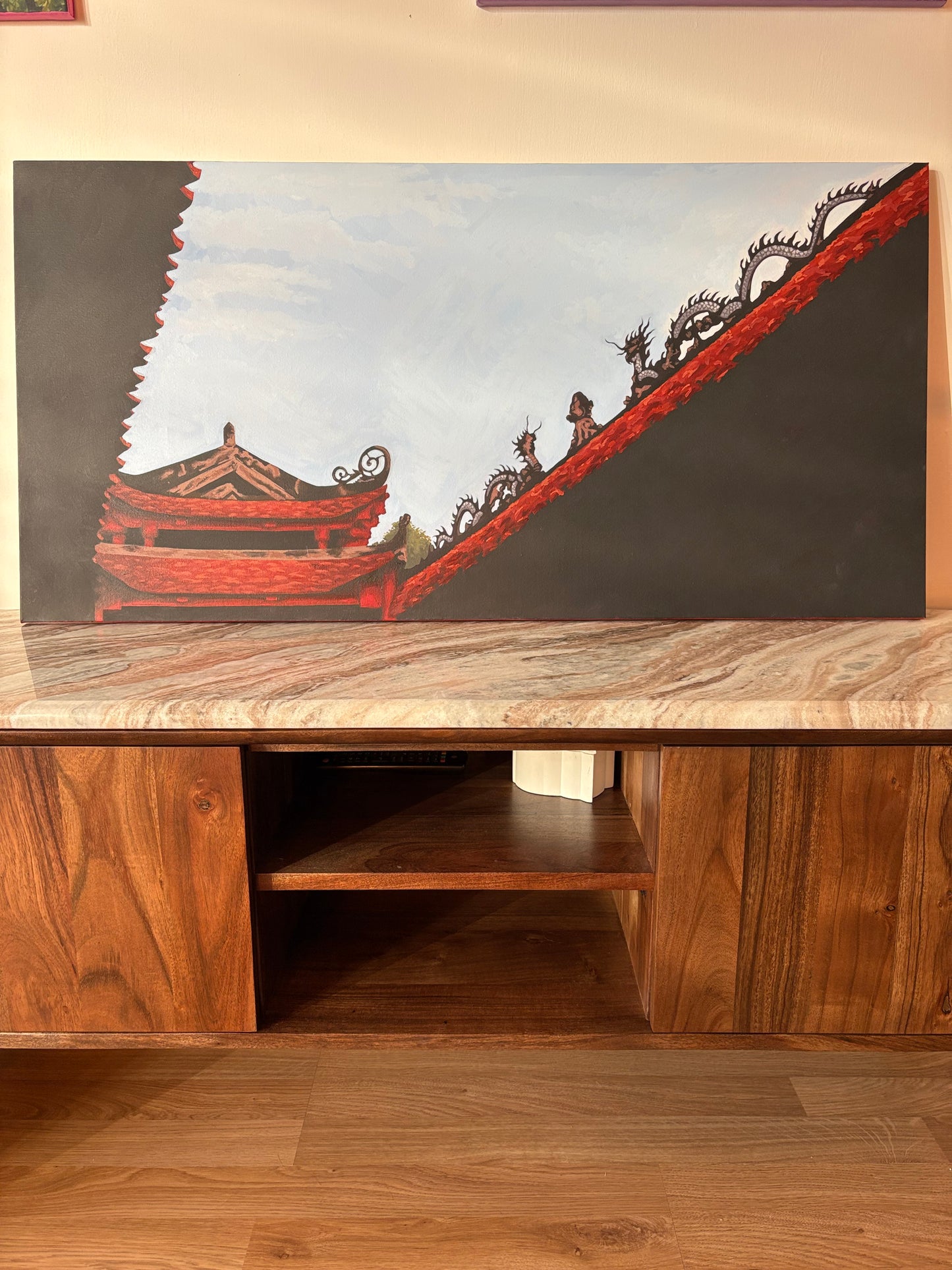 “Read the roof” original 39.5x20” oil